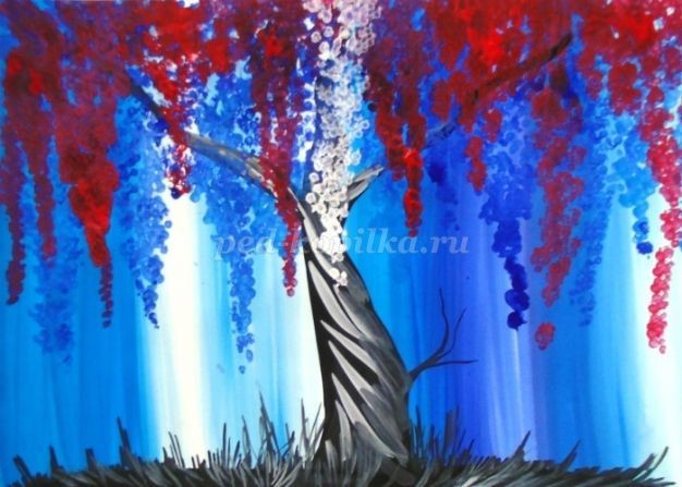 Цветущие дерево гуашью: часть 2 Цветущие дерево гуашью: часть 2