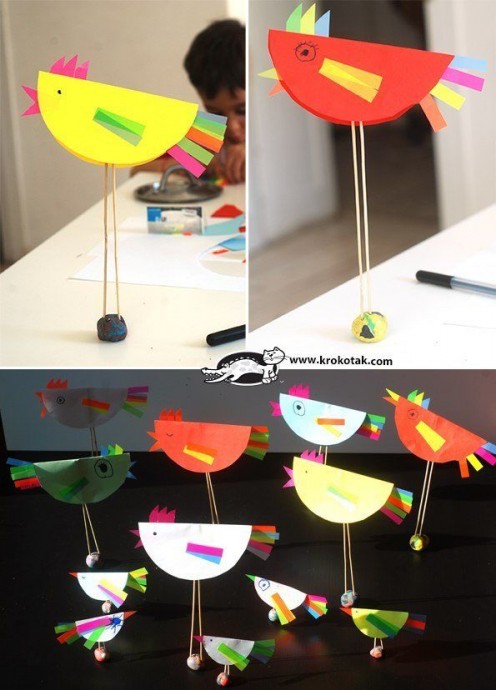 Курочки из бумаги