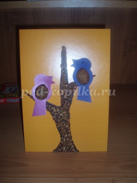 Пластилинография с использованием природных материалов: птицы Пластилинография с использованием природных материалов: птицы