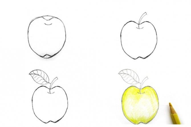 ​Рисуем с детьми яблоко