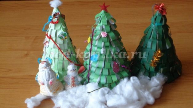 Новогодняя ёлка из бумаги детскими ручками Новогодняя ёлка из бумаги детскими ручками
