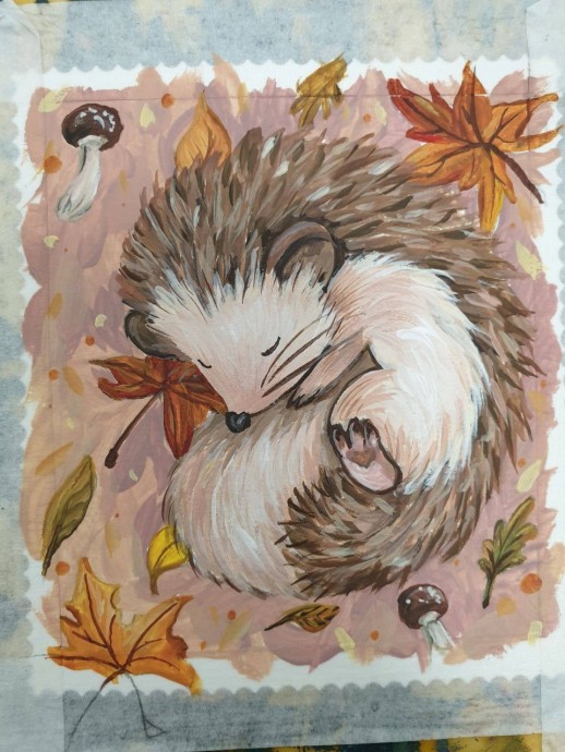 Рисуем ежика в норке Рисуем ежика в норке