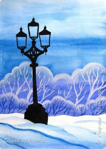 ​Фонари под снегом