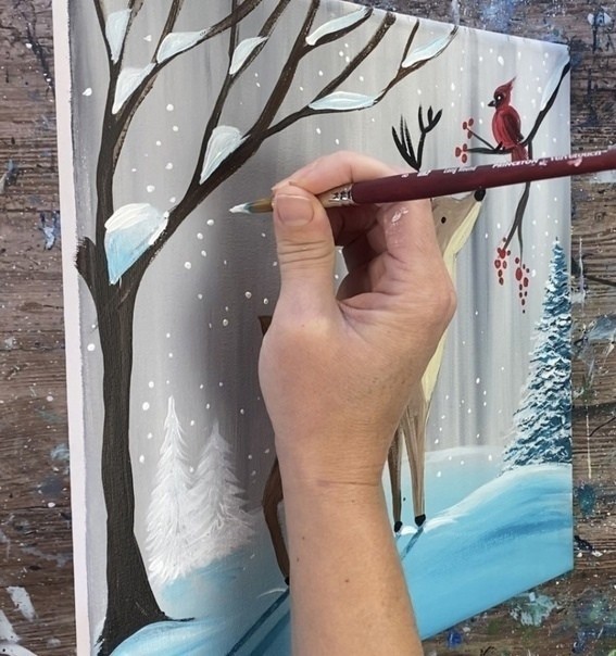 Олень и птичка