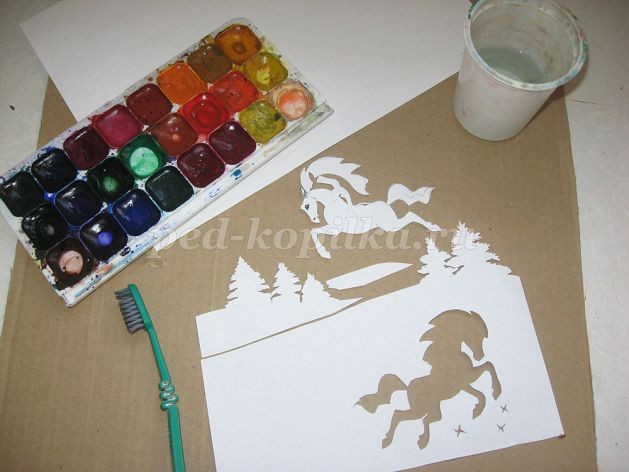 Мастер-класс по рисованию: набрызг многослойный "Волшебница зима", часть 1