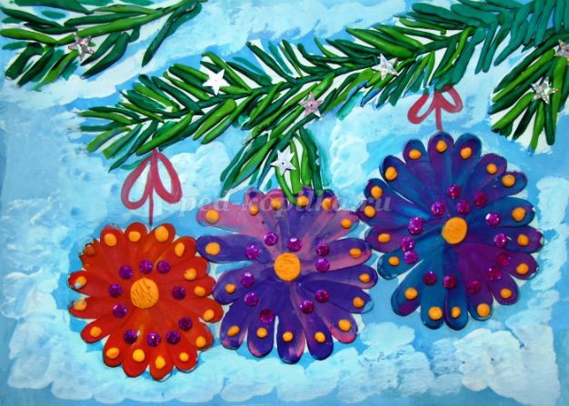 Подарок на Новый год своими руками в технике пластилинографии: часть 2 Подарок на Новый год своими руками в технике пластилинографии: часть 2