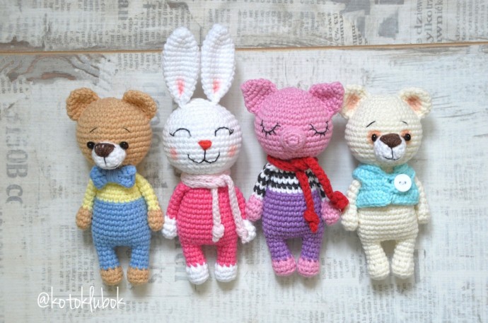 Вязаные мини зверюшки Вязаные мини зверюшки