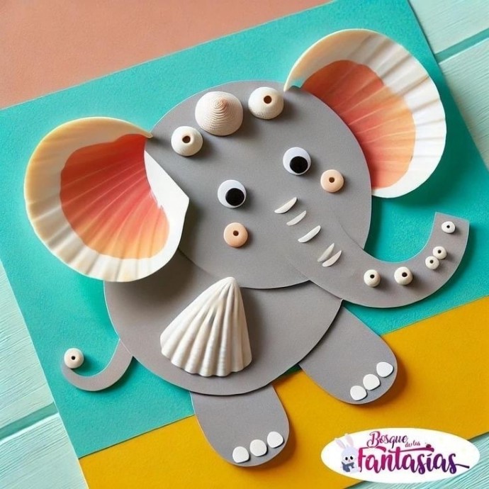 Аппликации зверушек с ракушками Аппликации зверушек с ракушками