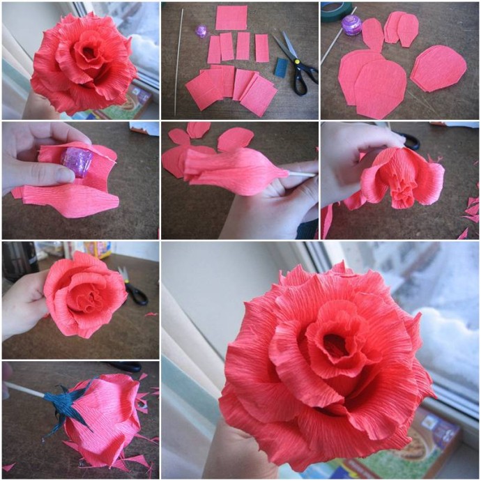 Как сделать цветы из гофробумаги: розы