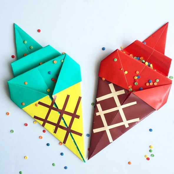 Мороженое в технике оригами