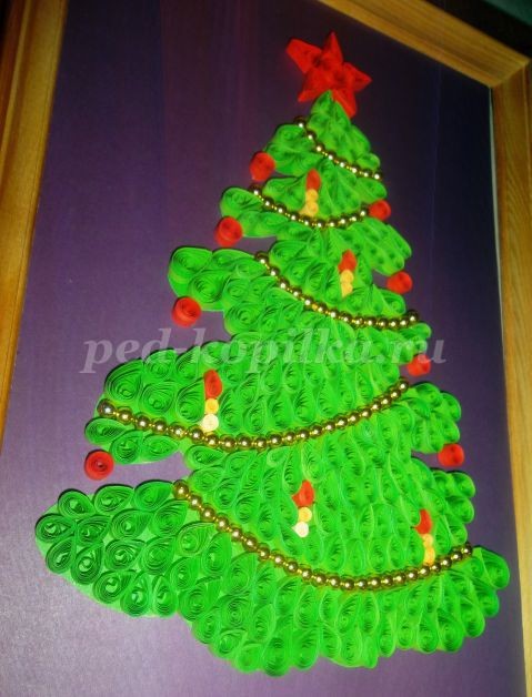 Новогодняя ёлка: квиллинг, часть 3