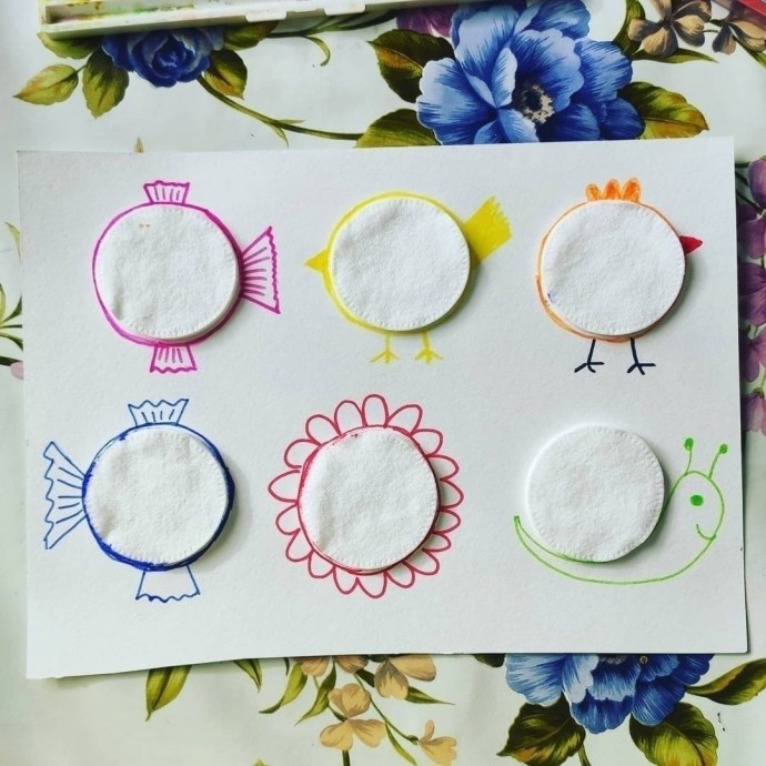 ​Разные поделки из ватных дисков