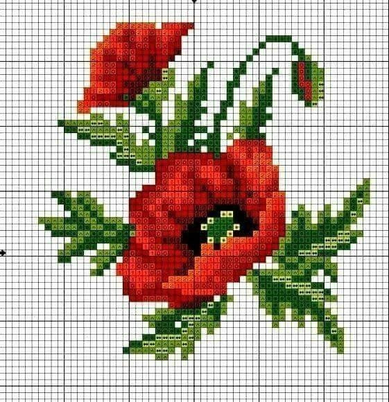 Схемы вышивки цветочков