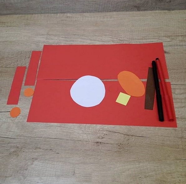 Веселый Дед Мороз из цветной бумаги Веселый Дед Мороз из цветной бумаги