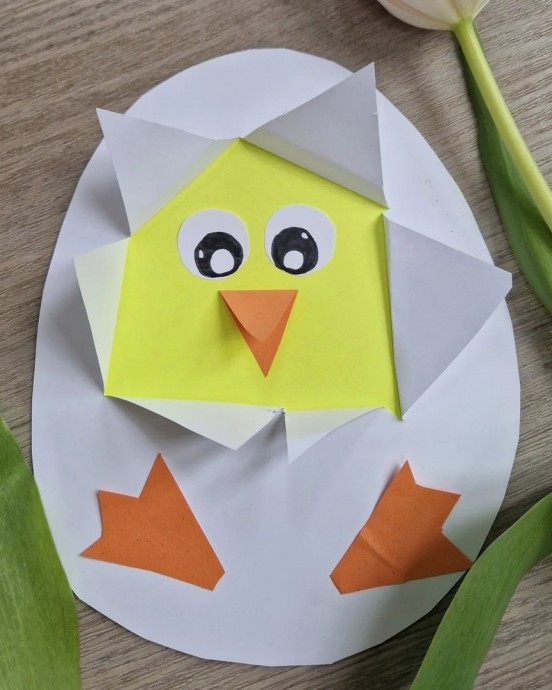 Аппликация "Цыпленок вылупился"