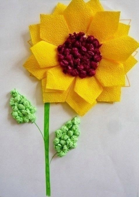 Подсолнух из салфеток