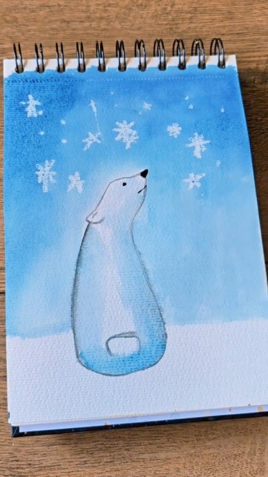 Рисуем белого медведя