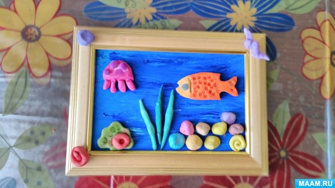 Картина из соленого теста "Мечты о море"