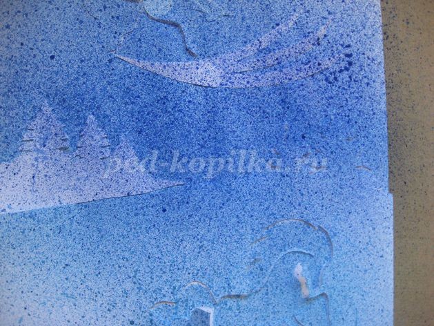 Мастер-класс по рисованию: набрызг многослойный "Волшебница зима", часть 1