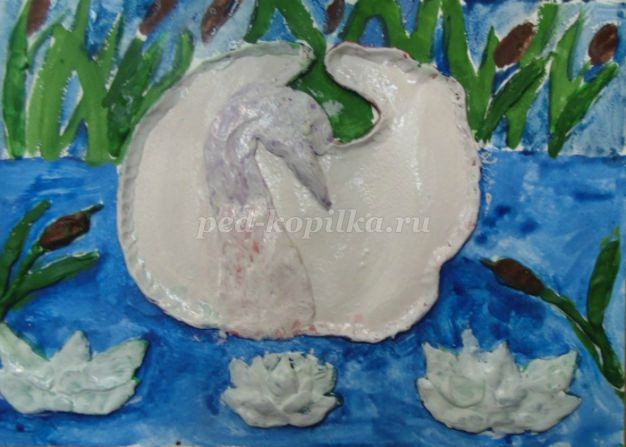 Панно в смешанной технике "Лебедь": часть 2 Панно в смешанной технике "Лебедь": часть 2