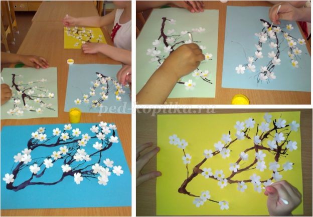 ​Рисование в нетрадиционной технике + полуобъёмная аппликация: часть 2