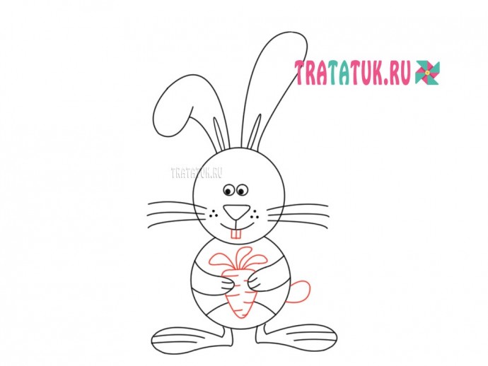 Рисуем с детьми зайца
