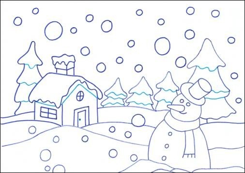 Детские зимние рисунки