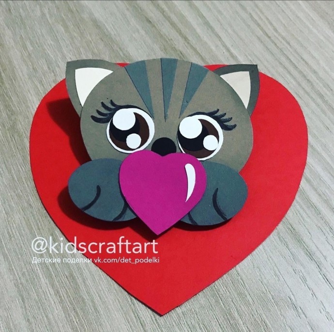 Сердце с котёнком