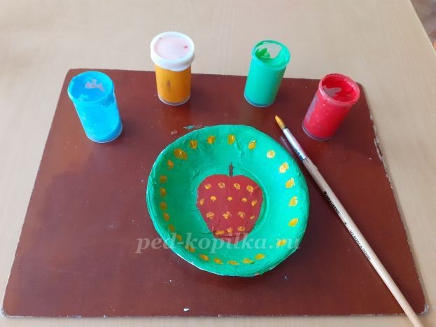 Тарелочка в технике папье-маше