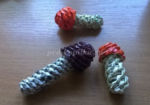 Грибочки в технике спирального плетения: часть 4