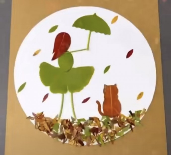 Веселые аппликации с осенними листиками Веселые аппликации с осенними листиками