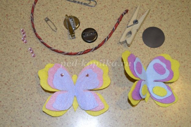 Бабочка из фетра детскими руками: мастер-класс, часть 2 Бабочка из фетра детскими руками: мастер-класс, часть 2
