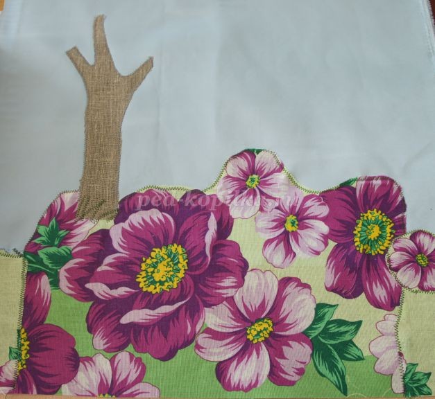 Лиса и колобок в технике текстильной аппликации: часть 1