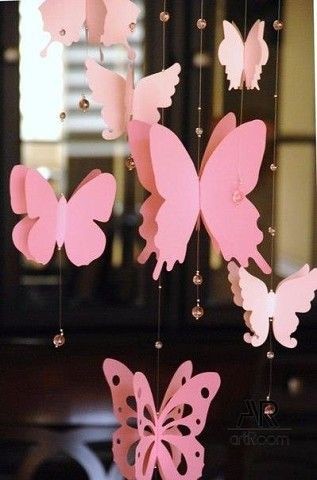 ​Весенние гирлянды с бумажными бабочками и не только
