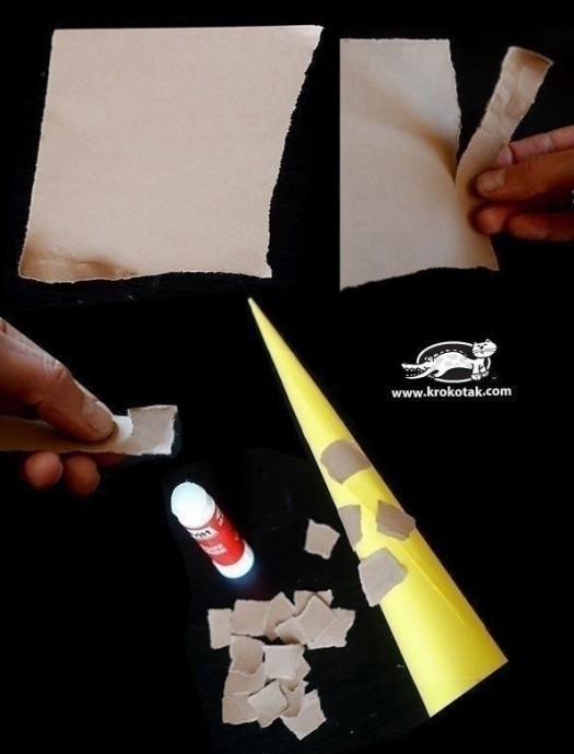 ​Жирафы из конусов бумаги