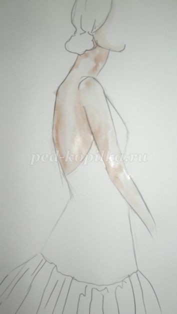 Акварельная зарисовка с пайетками