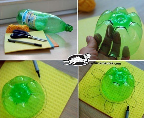 Черепашка-копилка из пластиковой бутылки