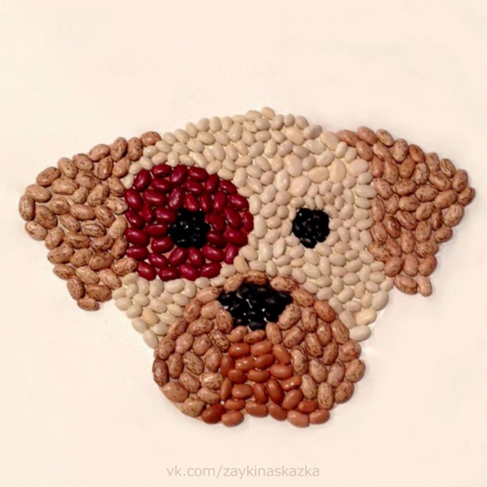 Аппликации из круп и семян Аппликации из круп и семян