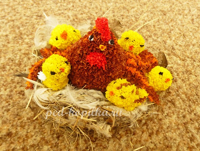 Торцевание на пластилине: цыпленок и курица Торцевание на пластилине: цыпленок и курица