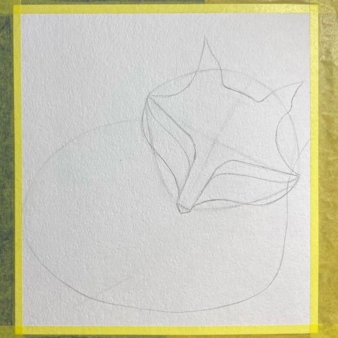 Рисуем зимнюю лисичку