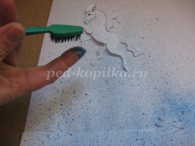 Мастер-класс по рисованию: набрызг многослойный "Волшебница зима", часть 1