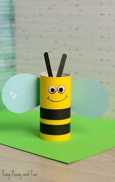 ​Пчёлка из картонной втулки