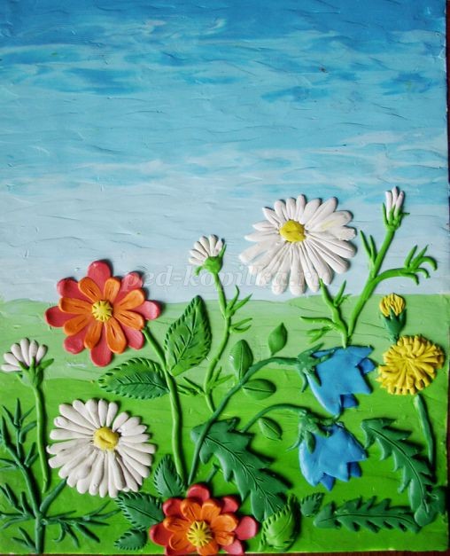 ​Пластилинография: цветущий луг, часть 2