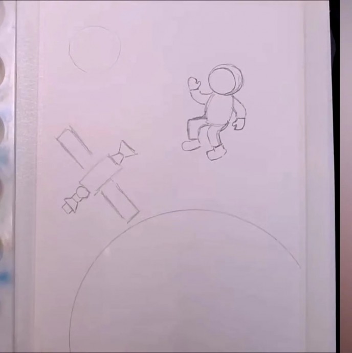 Рисуем космонавта в космосе