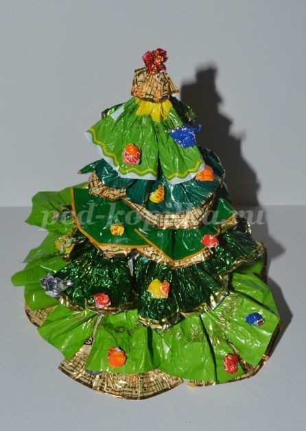 ​Ёлка из фантиков: часть 3