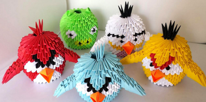 ​Птицы из бумажных треугольников