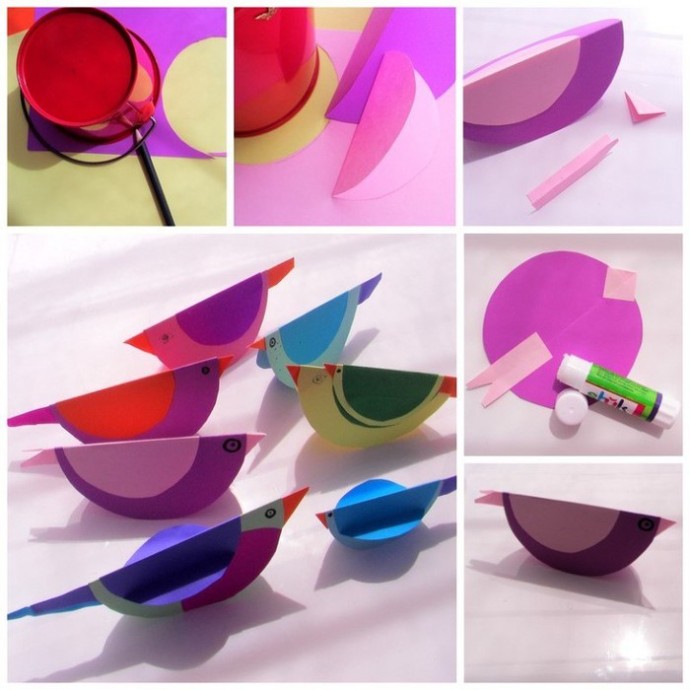 Объемная бумажная поделка «Птичий базар» Объемная бумажная поделка «Птичий базар»