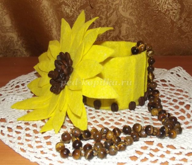 ​Шкатулка "Подсолнух" детскими руками: мастер-класс, часть 2