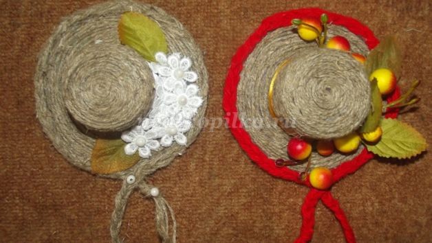 Шляпка из шпагата