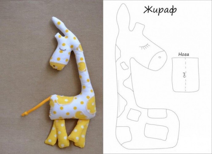 Выкройки мягких игрушек: жирафики